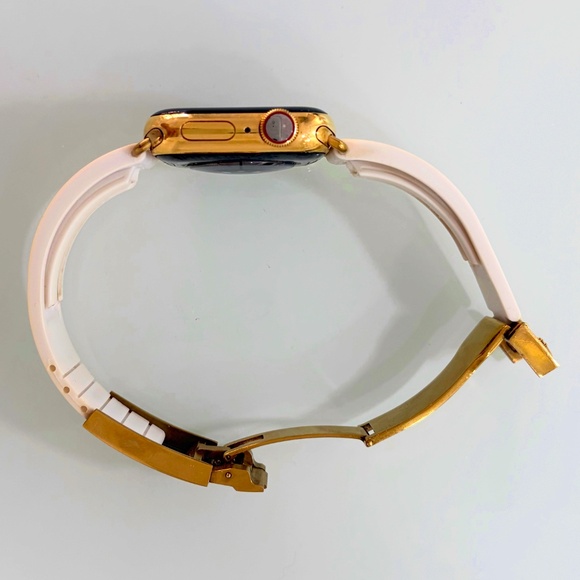 APPLE WATCH 6 40mm 24K GOLD PLATED w/ROLEX BAND ($1500 MSRP) - Picture 4 of 7